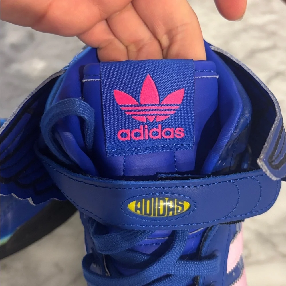 Adidas x Jeremy Scott men’s Blue and Pink Sneakers with Wings